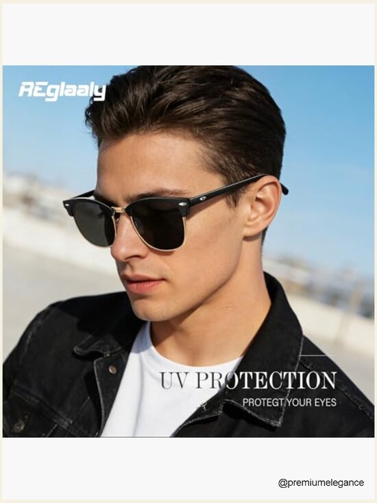 Polarized Sunglasses Semi-Rimless Frame UV Protection Driving Sun Glasses